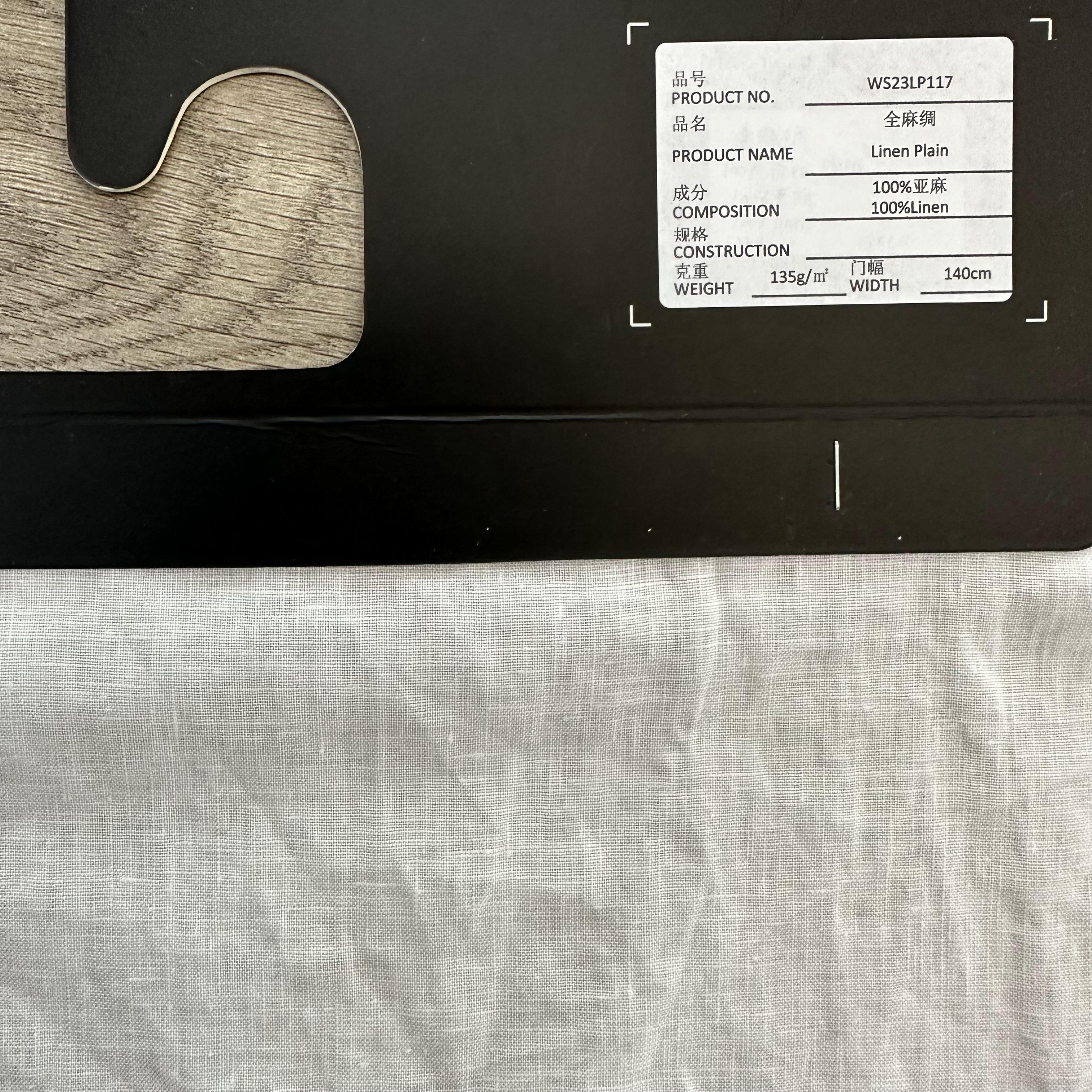 Factory directly sale least MOQ Natural Thin 100%Linen Plain Fabric For Clothing