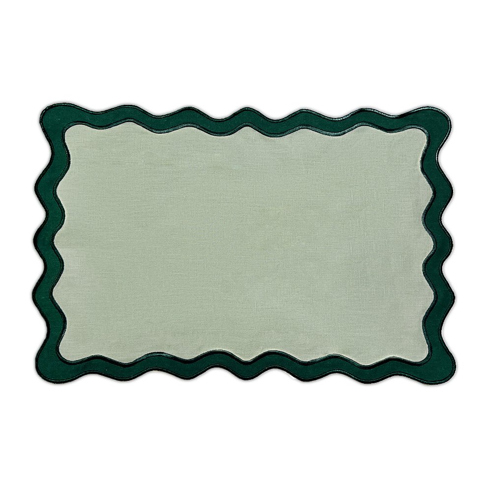 Hot Sale Double Embroidered edge with LOGO cloth Napkin pure Linen placemat organic Linen cotton cloth napkin for Wedding
