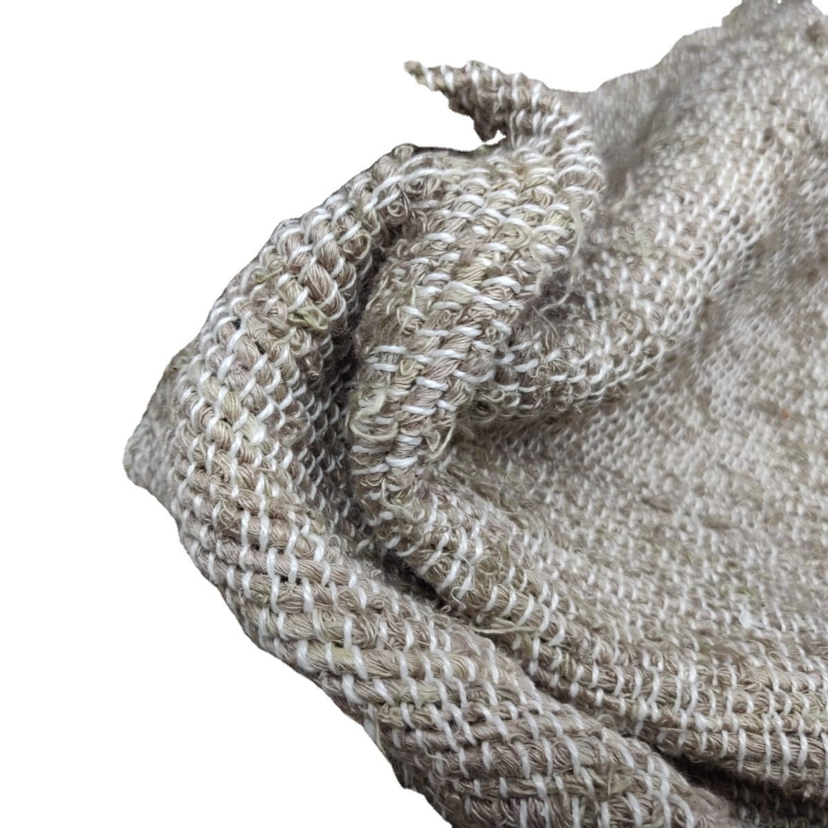 SILK FABRIC GREY WITH WHITE LINE