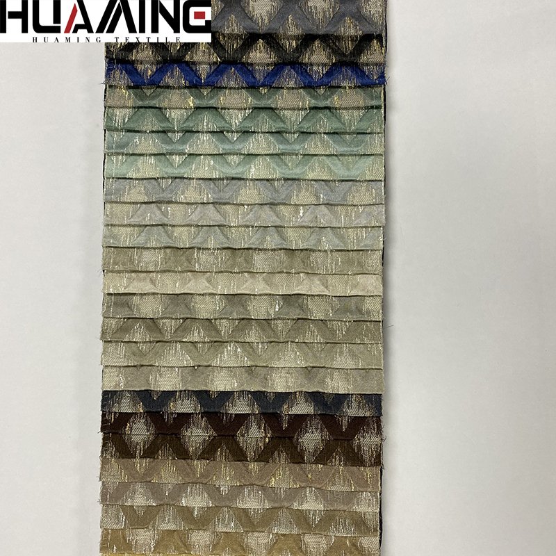 Morocco style Mesh Design 3D Marine Linen Yarn Dyed Woven Jacquard Upholstery Fabric for Sofa Cushion from China
