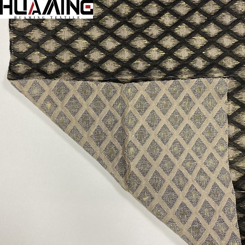 Morocco style Mesh Design 3D Marine Linen Yarn Dyed Woven Jacquard Upholstery Fabric for Sofa Cushion from China