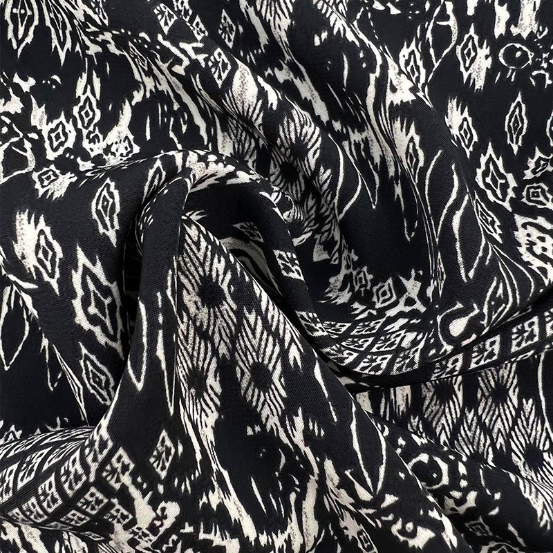 Woven 100% polyester bandana abstract pattern fabric printed chiffon fabric