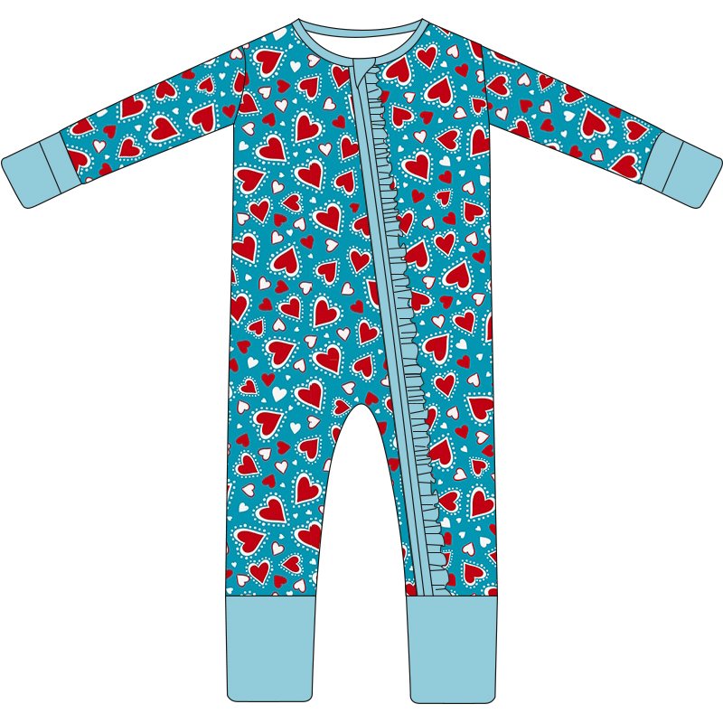 Custom Print Bamboo Fabric Newborn Baby Infant Zipper Clothes Onesie Rompers Bamboo Viscose Toddler Pajamas Sleeper Clothes