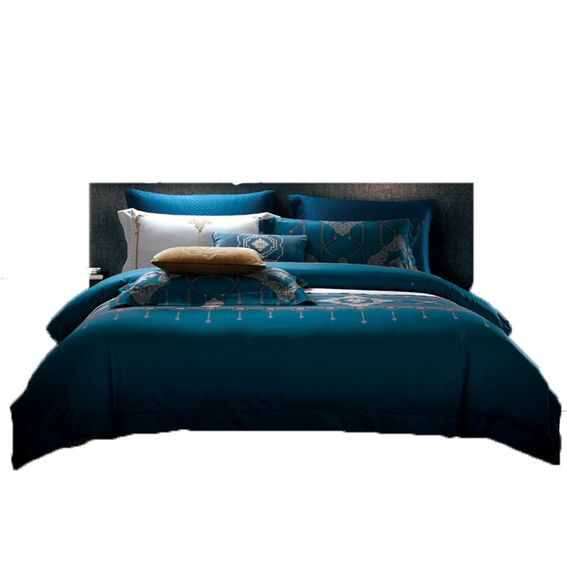 400Thread count percale 100% cotton sateen plain dyed fabric and sheet sets for hotel bedding linen