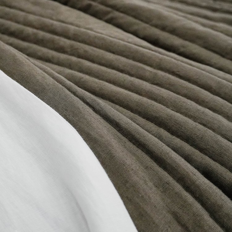 Linen Fabrics roupa de cama quilt juego geometric check quilted drop-shoulder sleeve quilt /comforter /blanket set