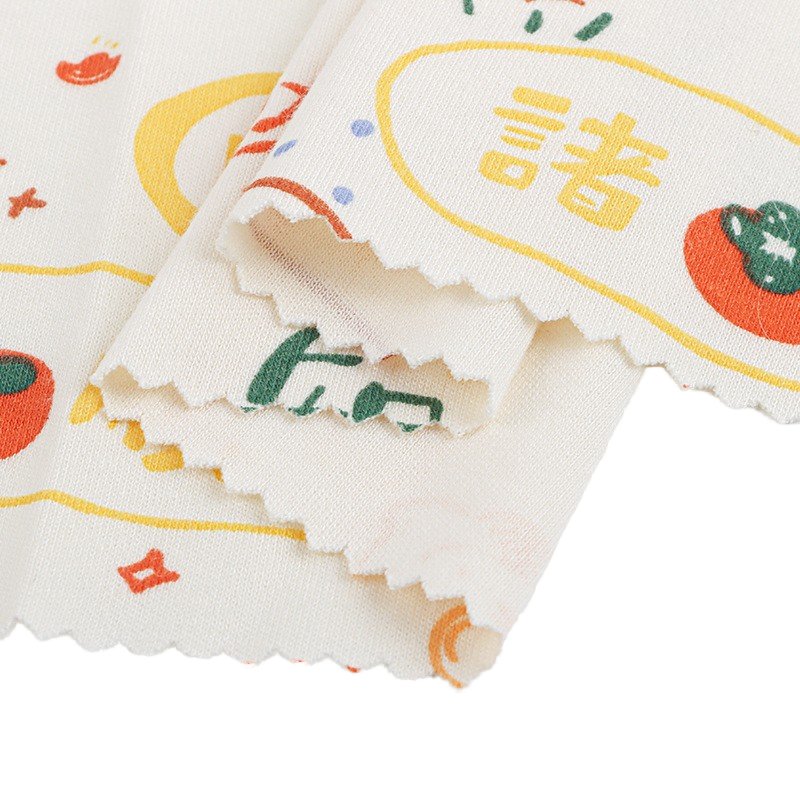 NO MOQ stock and custom digital print 70 cotton 30 bamboo jersey digital printing jersey fabric for baby kids clothing