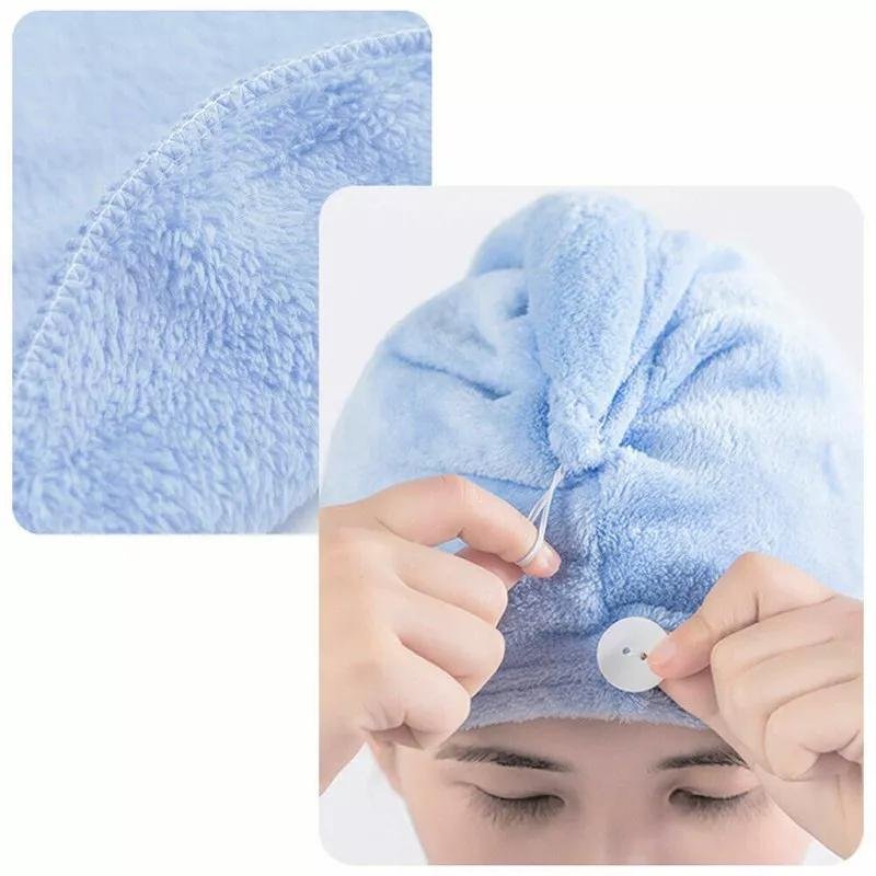 Custom Logo Coral Fleece High Quality Quick Hair Drying Hat Super Absorbent Microfiber Hair Towels