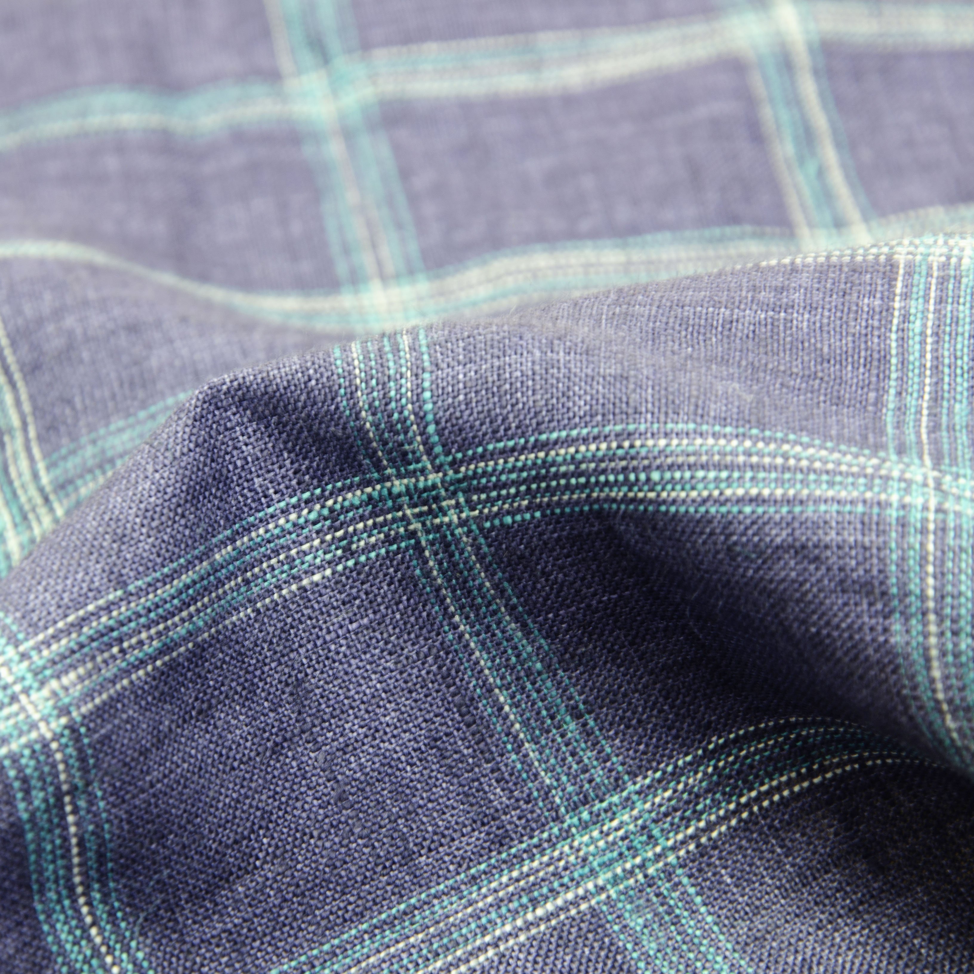 8575# High quality factory direct sell linen woven yarn dyed 100% linen check plaid linen fabric for clothing