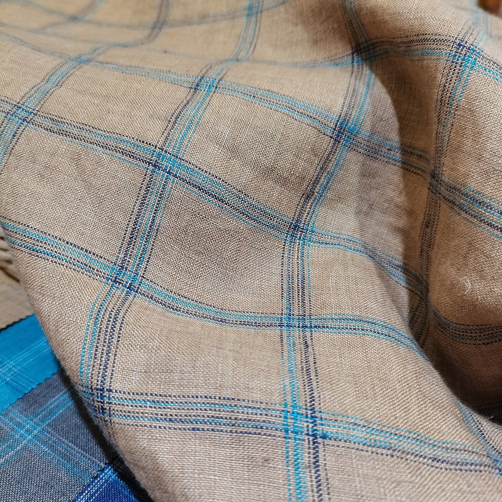 8575# High quality factory direct sell linen woven yarn dyed 100% linen check plaid linen fabric for clothing