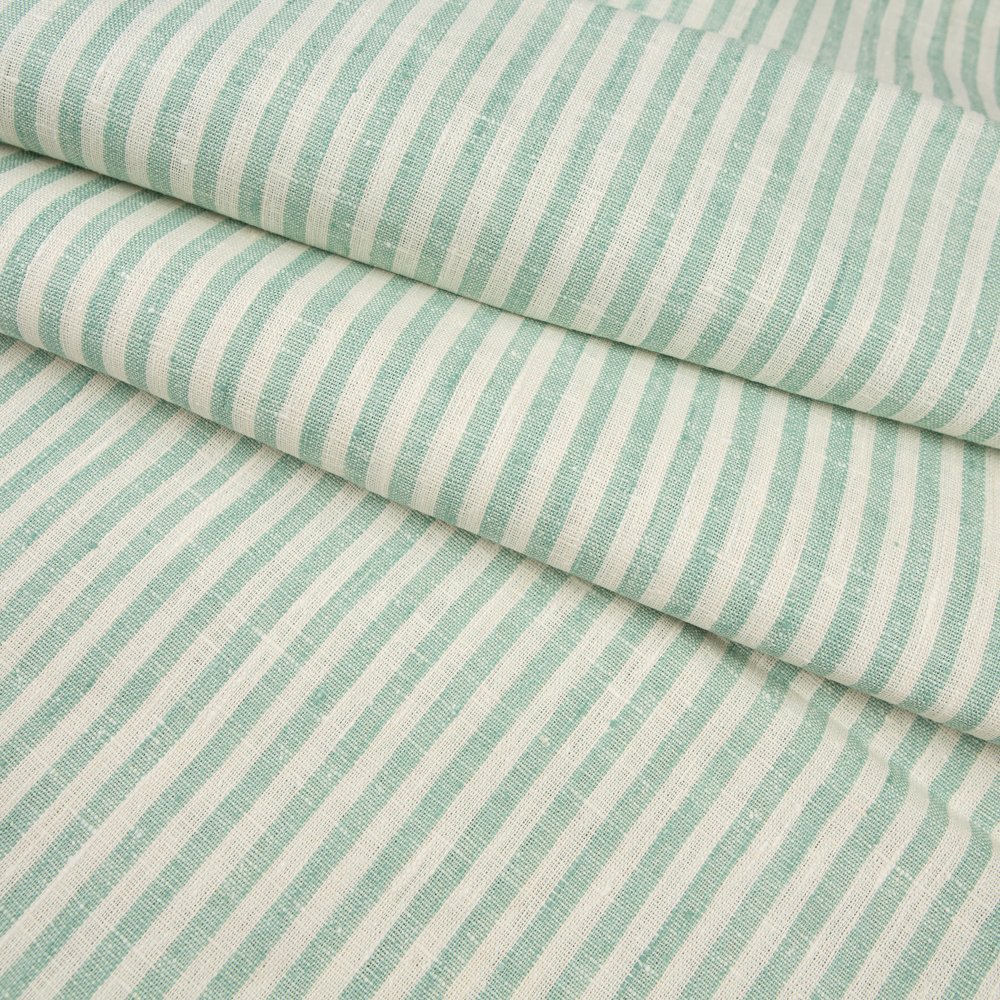 Wholesale 260 GSM Organic Linen Fabric 100% Natural Yarn Dyed Breathable & Not Softened for Dresses Clothes Shirts & Upholstery