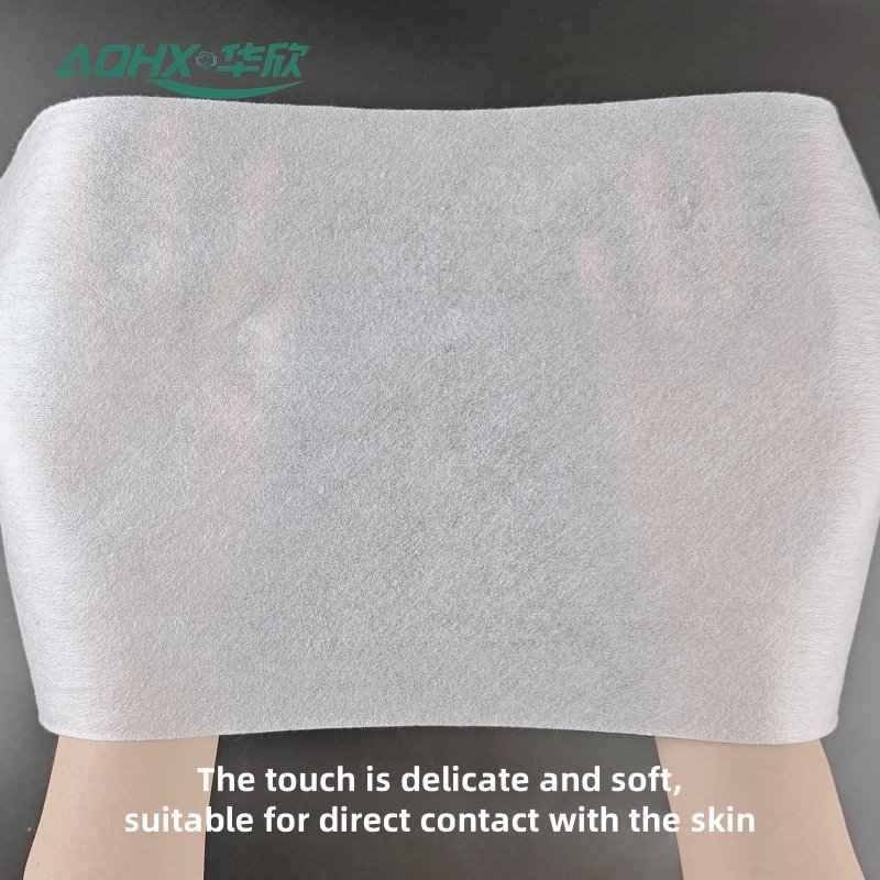 Weakly acidic, breathable, highly absorbent, biodegradable 100% PLA spunlace non-woven fabric