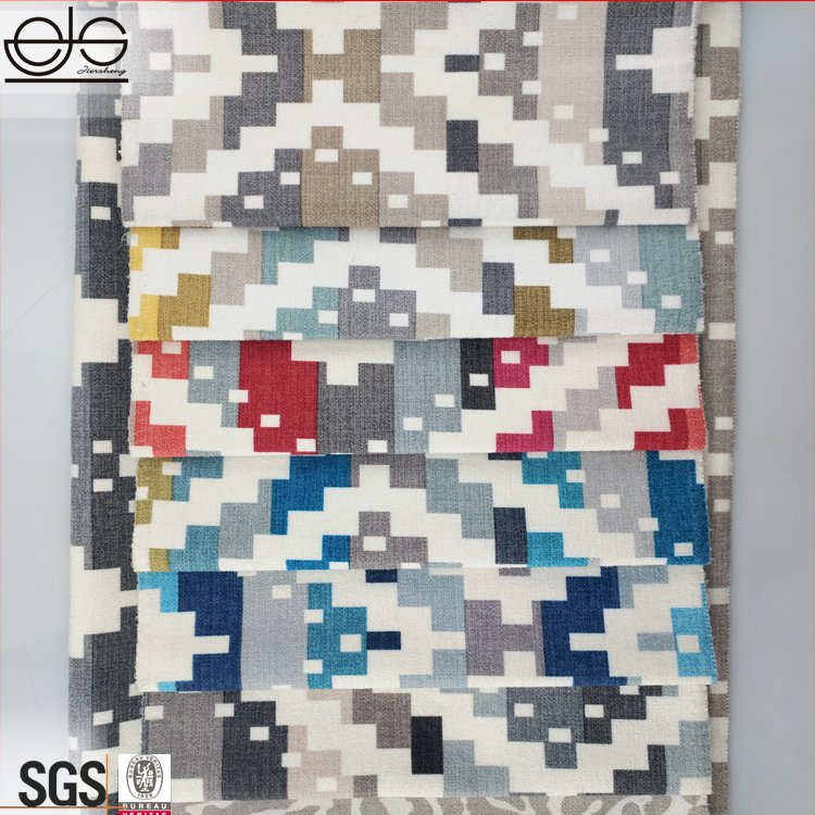 JES Five colors polyester upholstery furniture printed sofa fabric