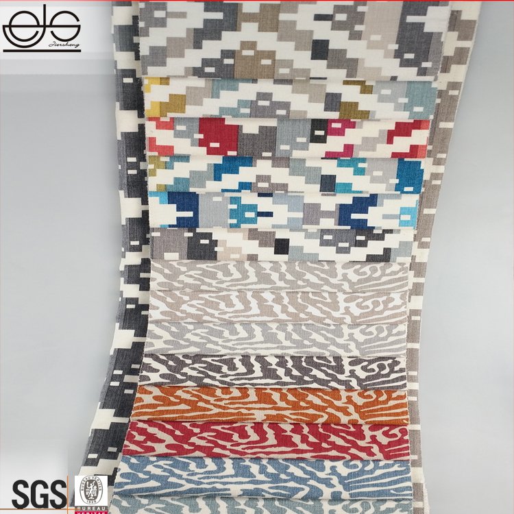 JES Five colors polyester upholstery furniture printed sofa fabric