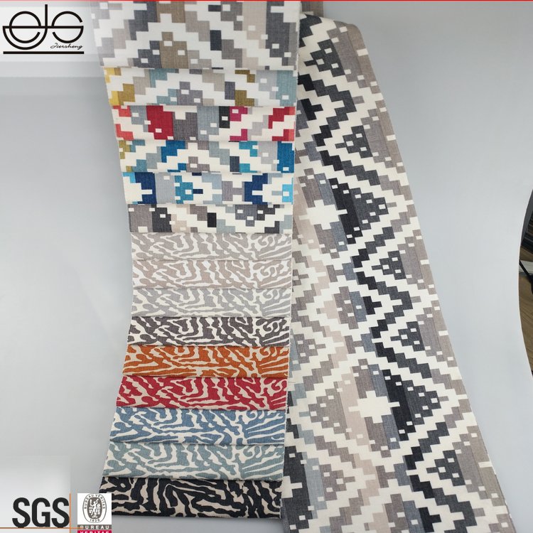JES Five colors polyester upholstery furniture printed sofa fabric