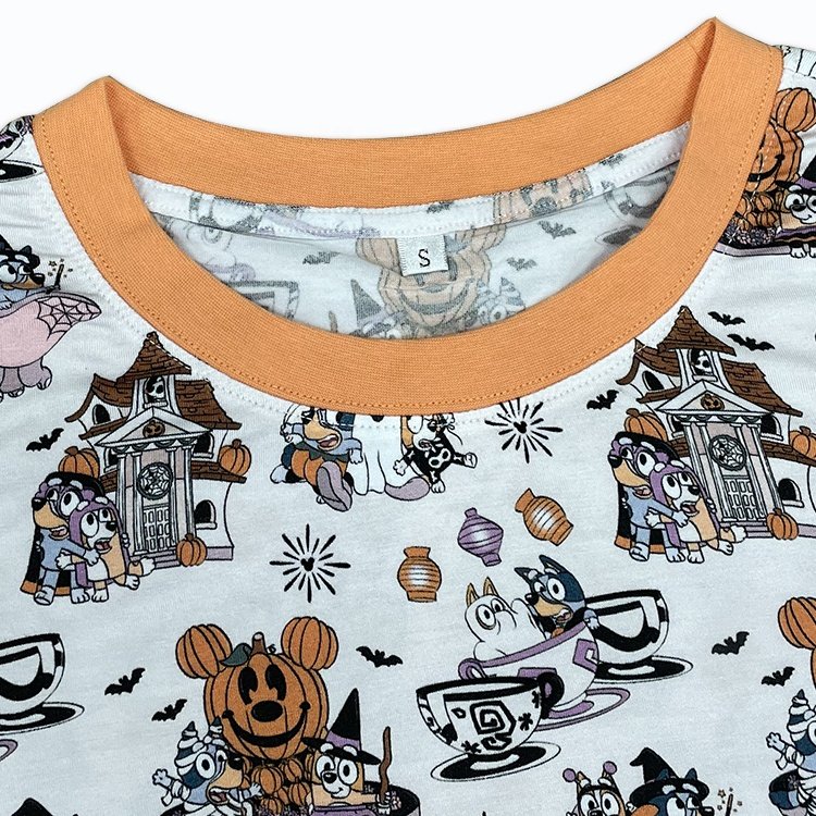 New Arrival Custom Print Christmas Pyjamas Family Sleepwear Bamboo Modal Matching Halloween Pajamas Sets For Family