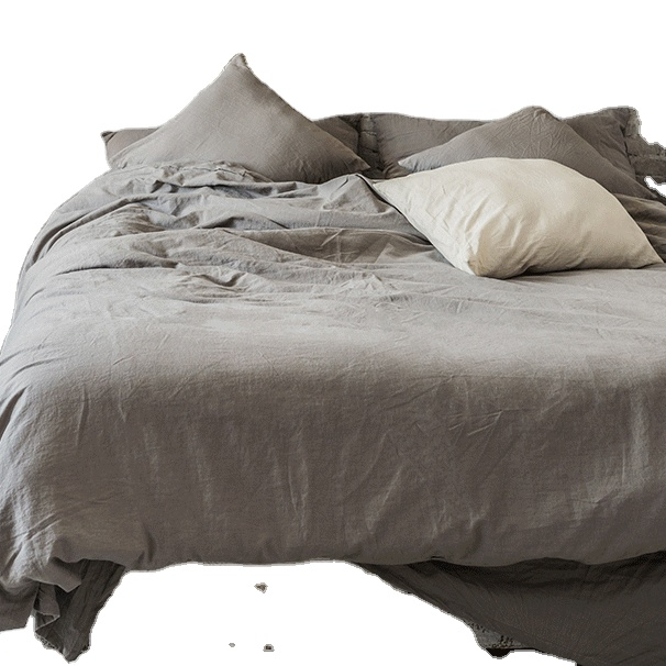 110 inch Organic Reactive Dyed Breathable French Flax Water Washed 280 Linen Fabric Extra Wide Width Heat-Insulation for Sheet