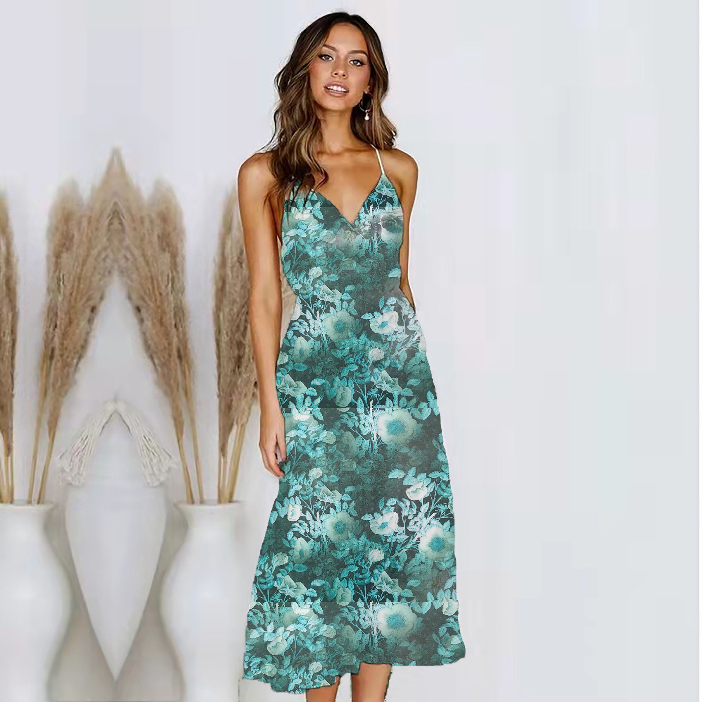 2022 Hot Sale Fashion Floral Crepe Fabric Polyester Digital Printing Faux Silk Satin Fabric For Women's Dresses