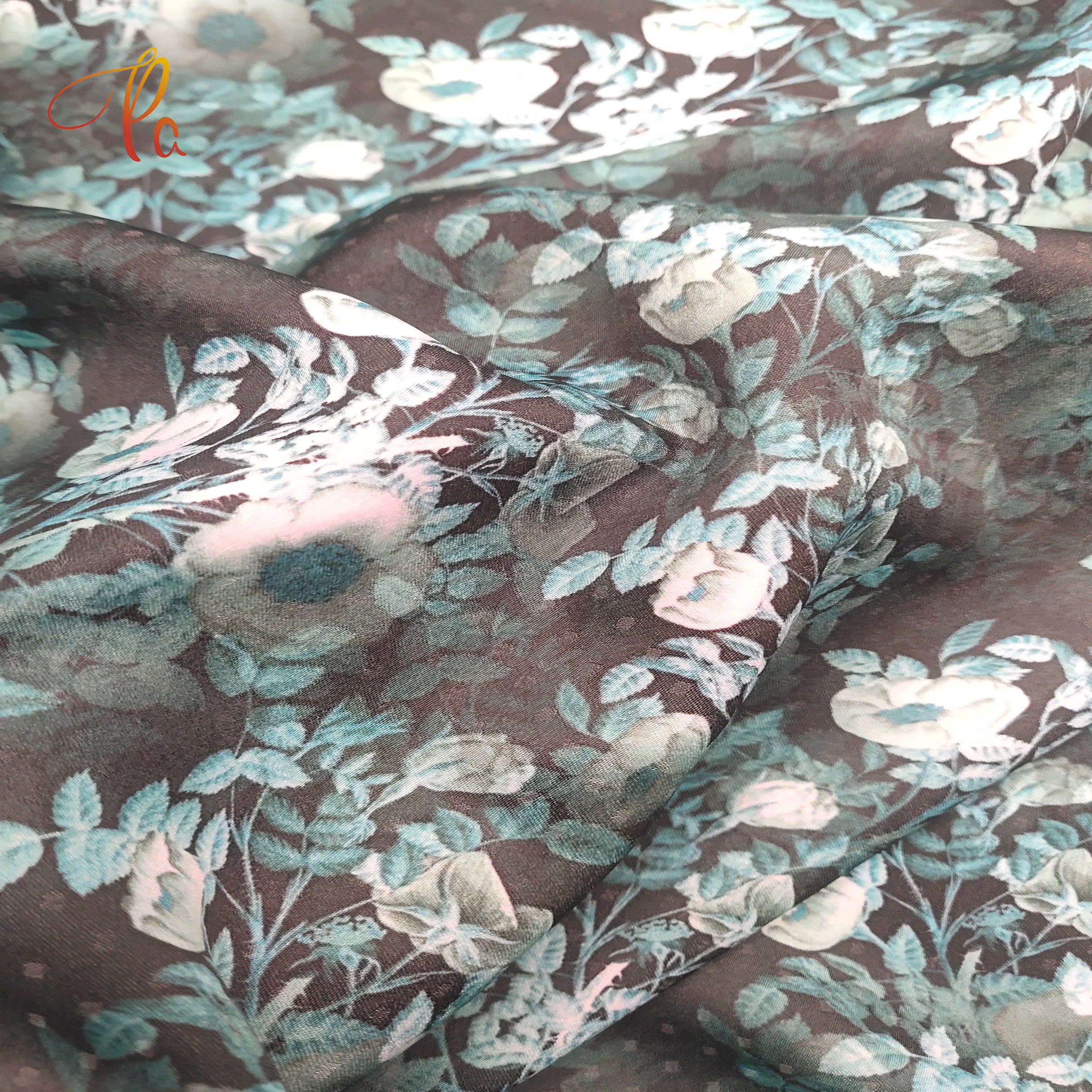 2022 Hot Sale Fashion Floral Crepe Fabric Polyester Digital Printing Faux Silk Satin Fabric For Women's Dresses