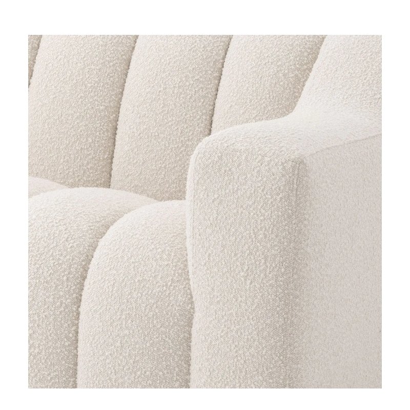 Luxury Hotel Home Furniture Sitting Room Combination Three Seat Stainless Leg Cotton Linen Fabric Sofa