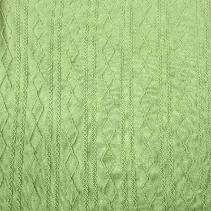 Custom Pattern 98% Polyester 2% Spandex Knit Soft Cross X Jacquard hacci Fabric Winter Sweater Fabric 220gsm grey