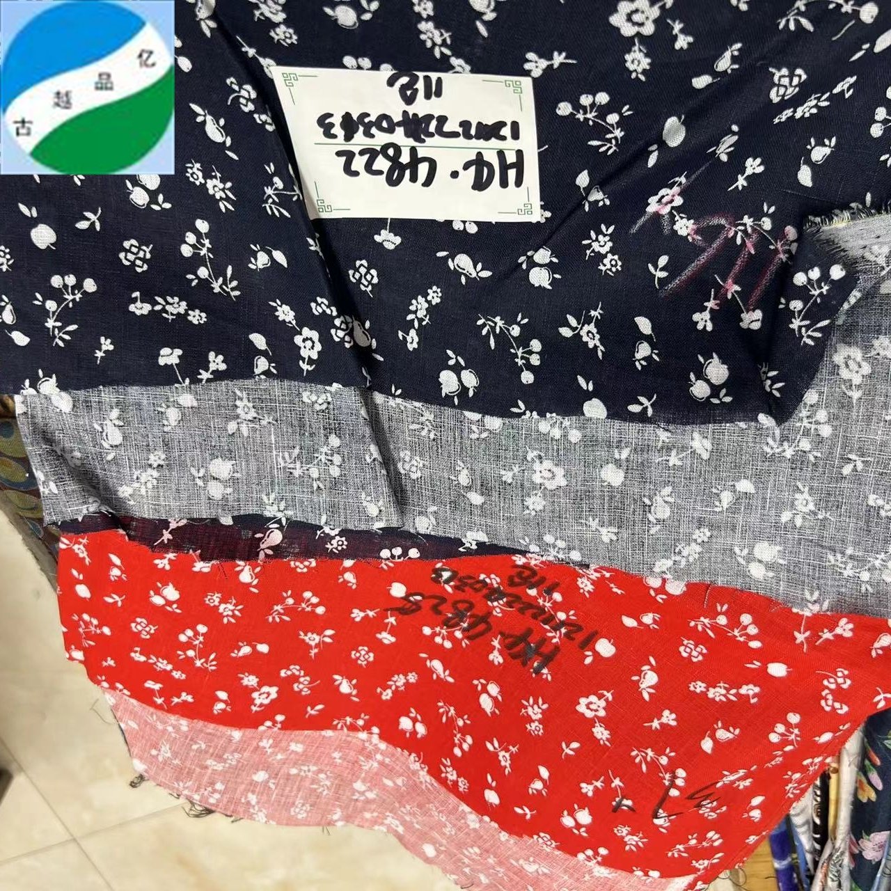 Fashionable summer fabric woven soft 100% pure linen flower printed stock lot for clothing on sale