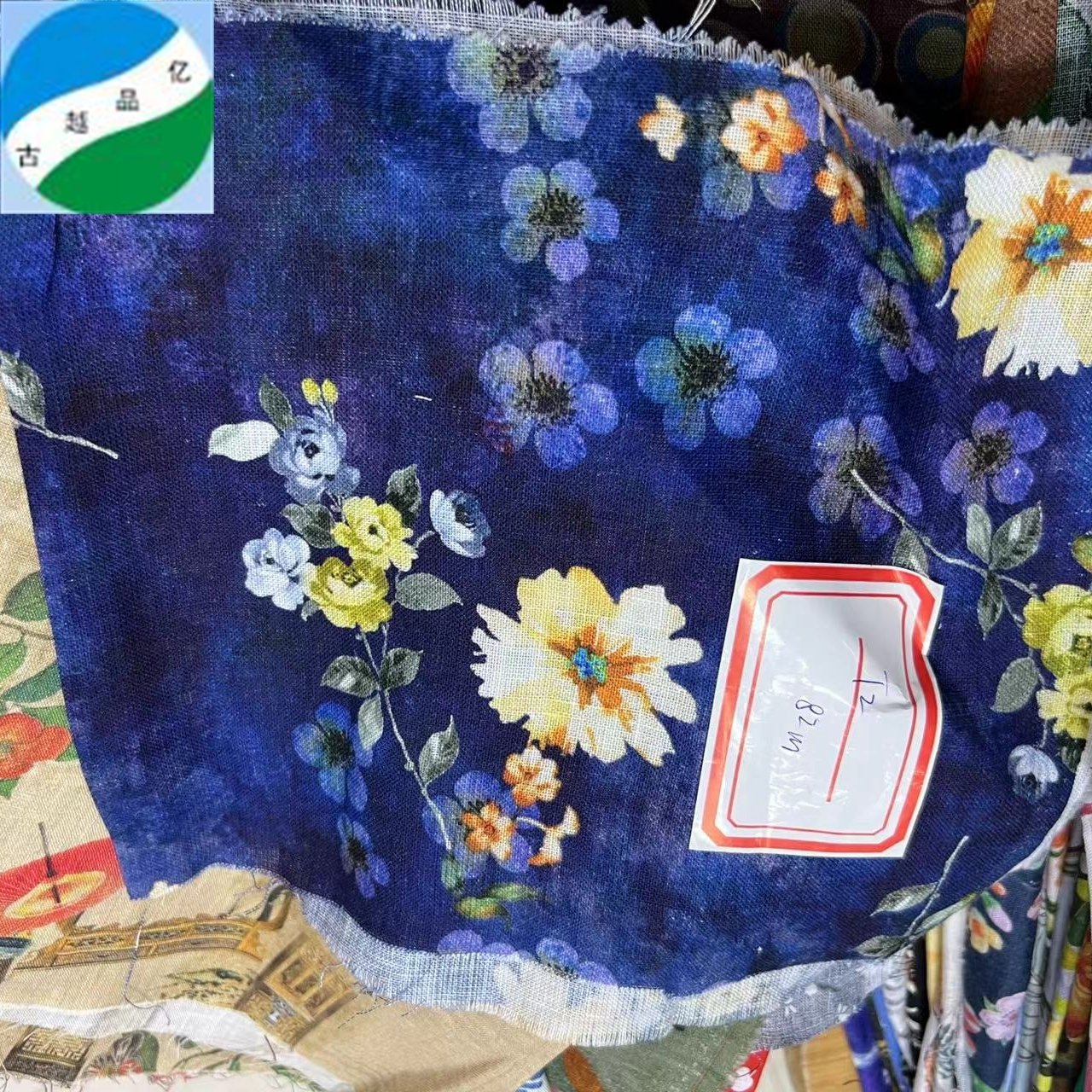 Fashionable summer fabric woven soft 100% pure linen flower printed stock lot for clothing on sale