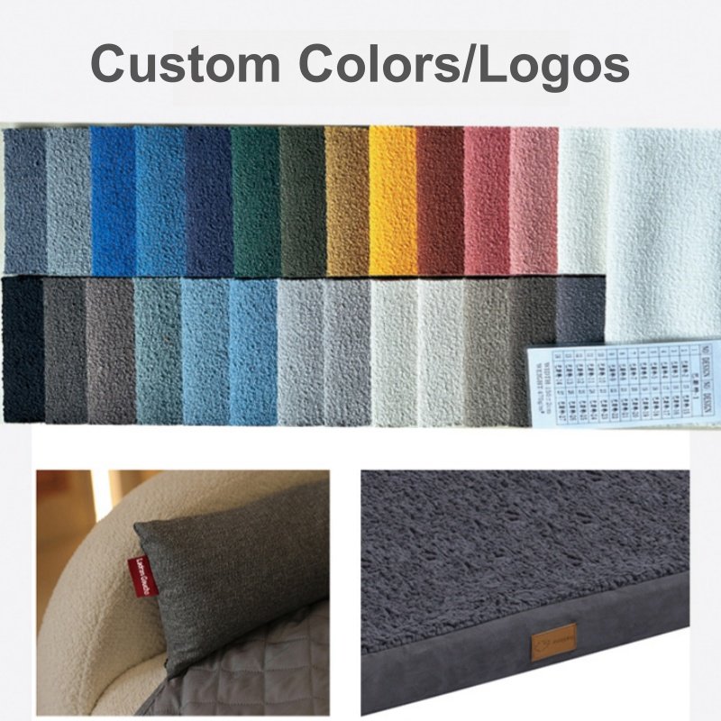 High Quality 2024 New Design Boucle Fabric Multi Colors Crushed Foam Pet Bed With Removable Cover