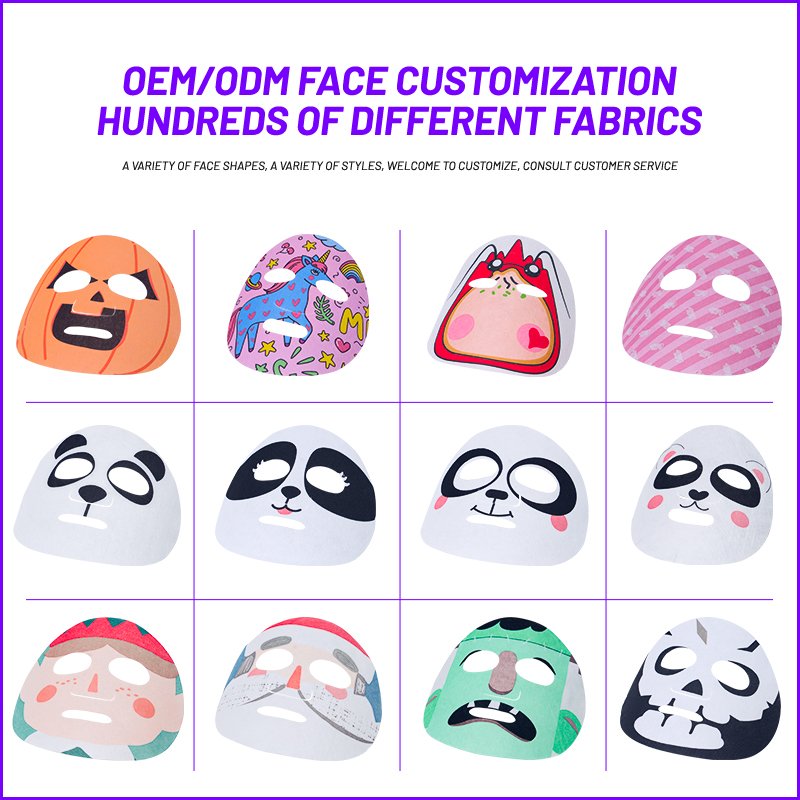 Halloween funny pumpkin facial mask sheet Oem Non Woven Tencel Bamboo Fiber Printing Mask Sheet Diy Mask