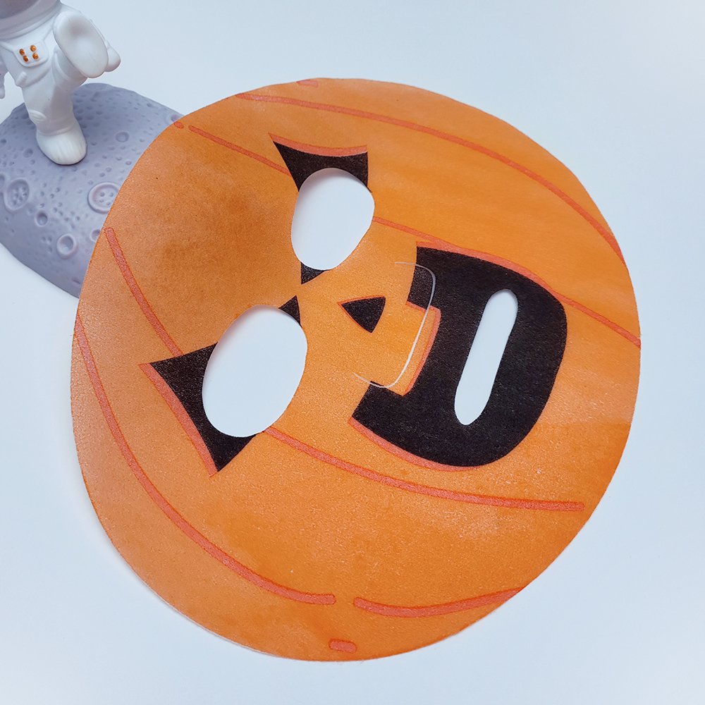 Halloween funny pumpkin facial mask sheet Oem Non Woven Tencel Bamboo Fiber Printing Mask Sheet Diy Mask
