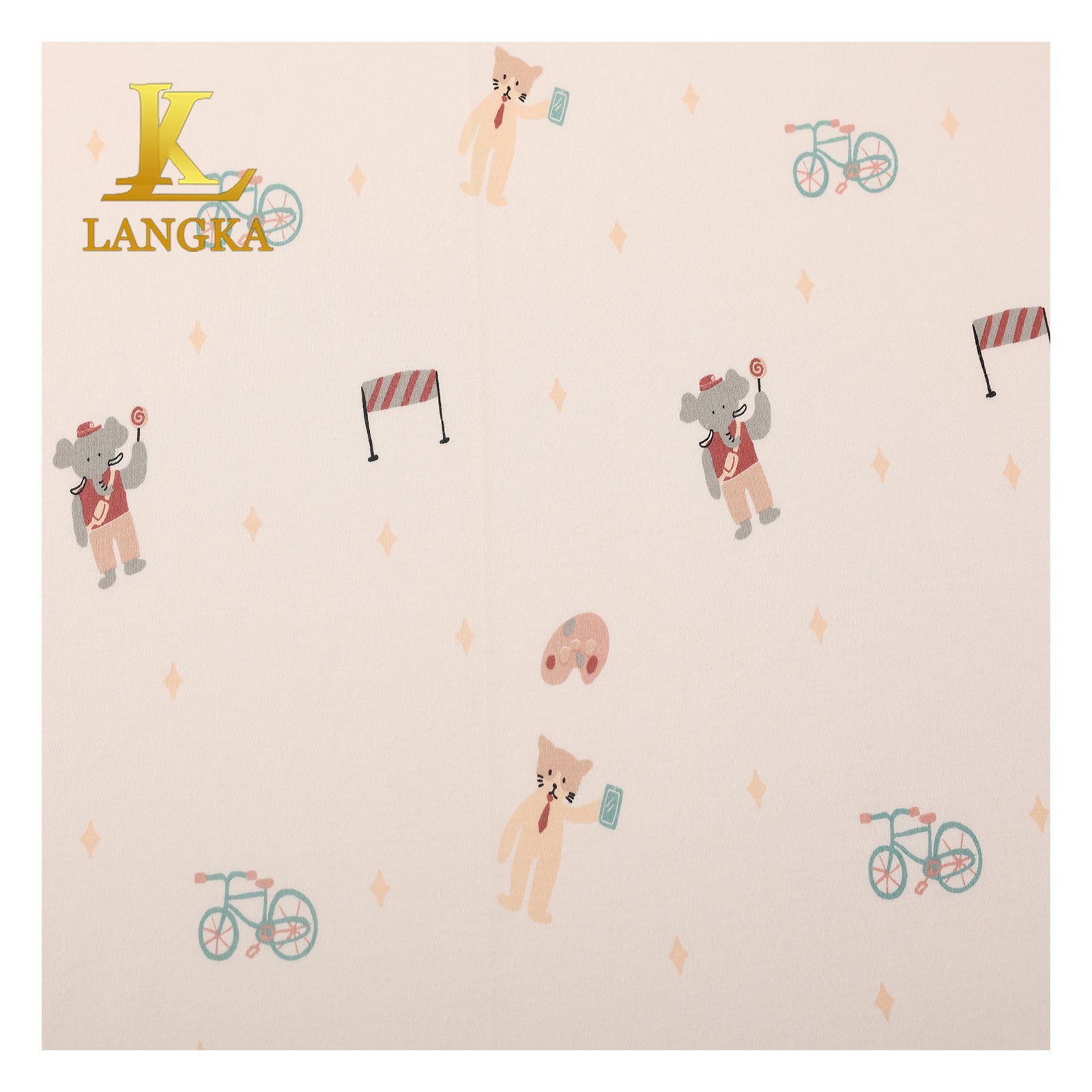 Langka wholesale price 70 bamboo 30 organic cotton print fabric for baby clothes
