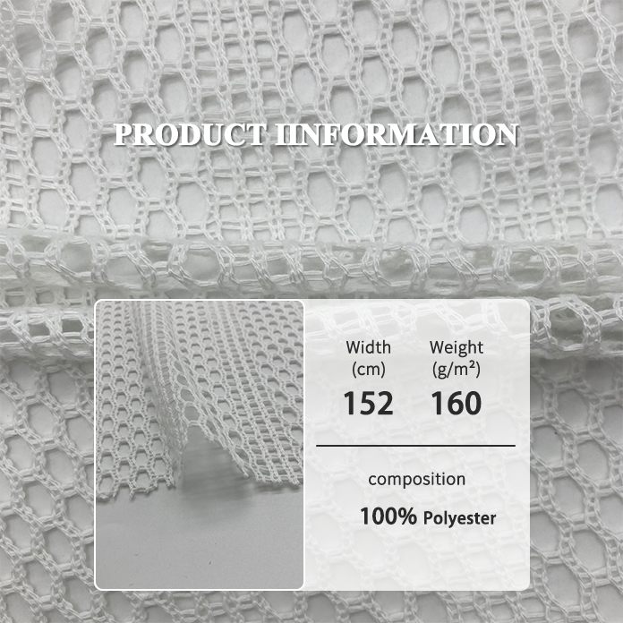 OEM new design wholesale cheap prices 100% polyester white lace knitted mesh checkered jacquard shirt fabric for men clothing