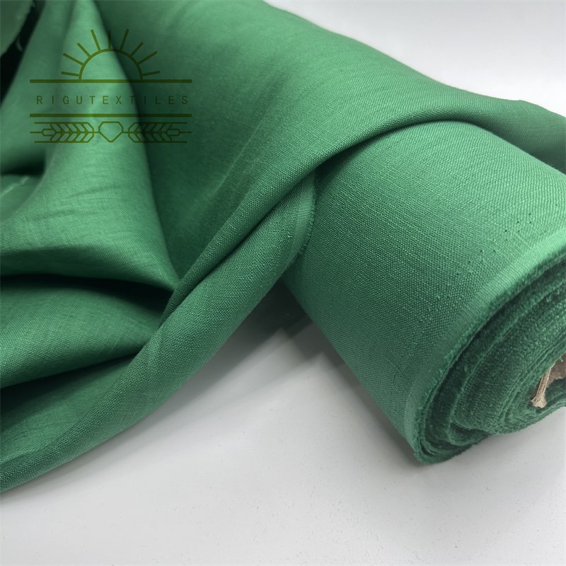 RIGU Textiles Free sample natural 100% pure linen fabric soft middle weight fabric for clothing