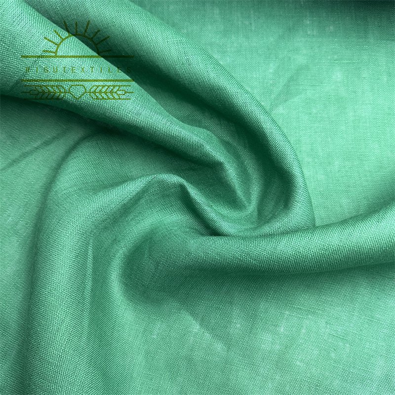 RIGU Textiles Free sample natural 100% pure linen fabric soft middle weight fabric for clothing
