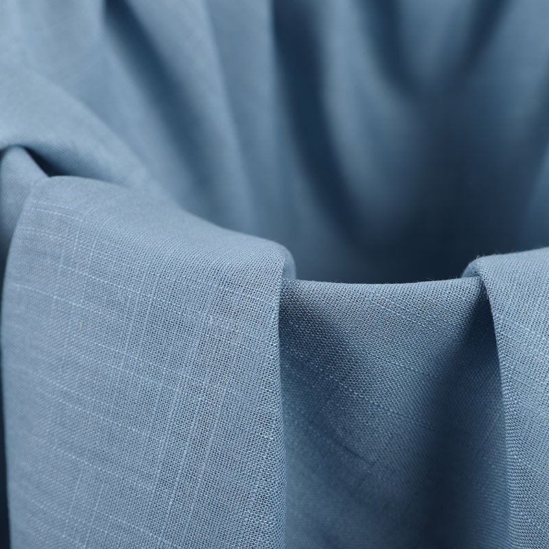 Solid color stonewashed soft plain dyed blend 55% linen 45% cotton fabric for cloth