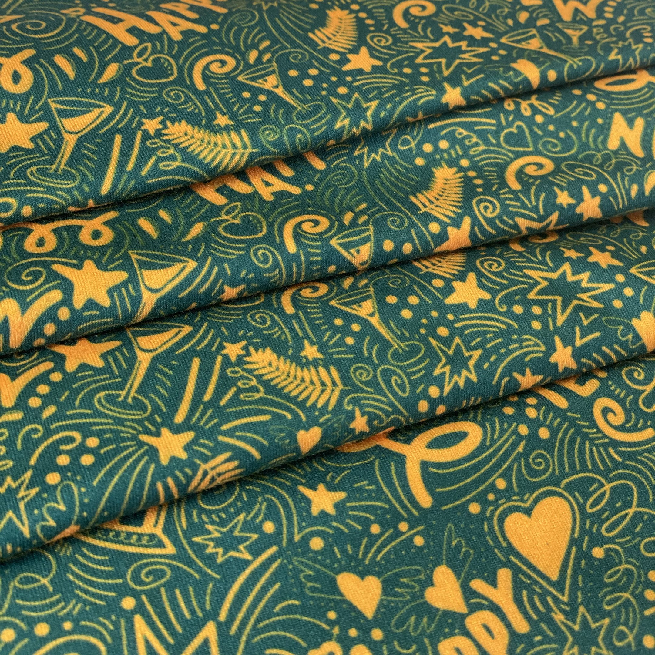 Custom printed design organic soft cloth knit stretchy polyester french terry fabric for children garment