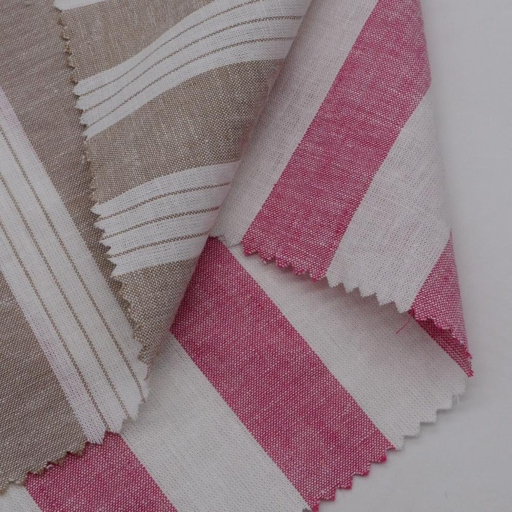 55% linen 45% cotton yarn dyed stripe fabrics imported from china mill