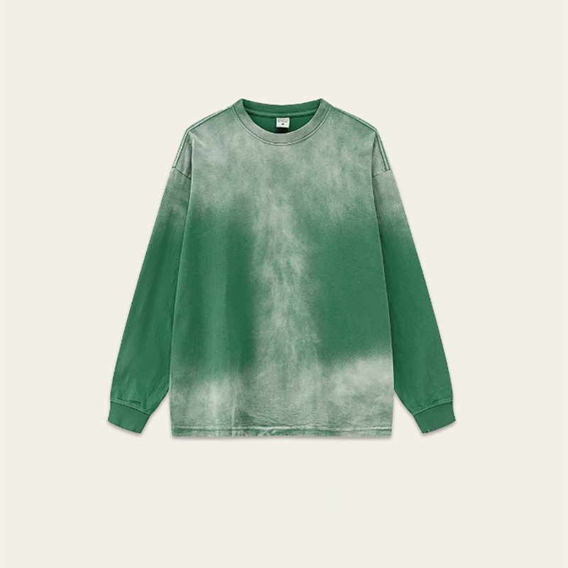 Unisex Acid Wash Crew Neck Oversized Vintage Blank Plain Thick Fabric Knitted Pullover Men's Washed Hoodies&Sweatshirts