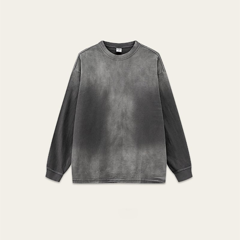 Unisex Acid Wash Crew Neck Oversized Vintage Blank Plain Thick Fabric Knitted Pullover Men's Washed Hoodies&Sweatshirts