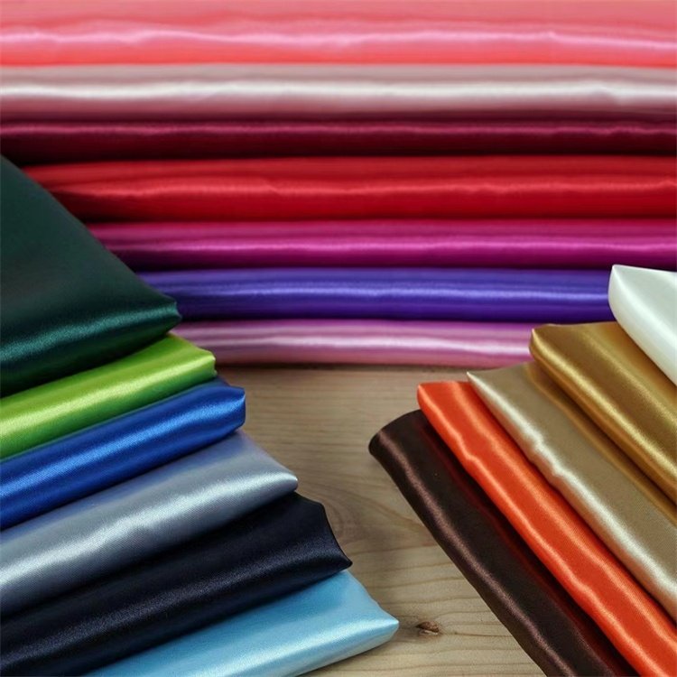 Factory wholesale 100% polyester twill woven shiny mikado silk fabric for bridal satin dress Material Fabric
