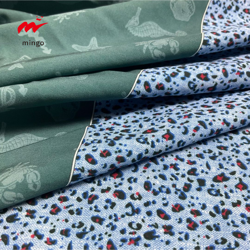 Custom polyester printed fabric,stretchy maple leaf flower liberty hawaiian digital printed fabric for apron clothing.