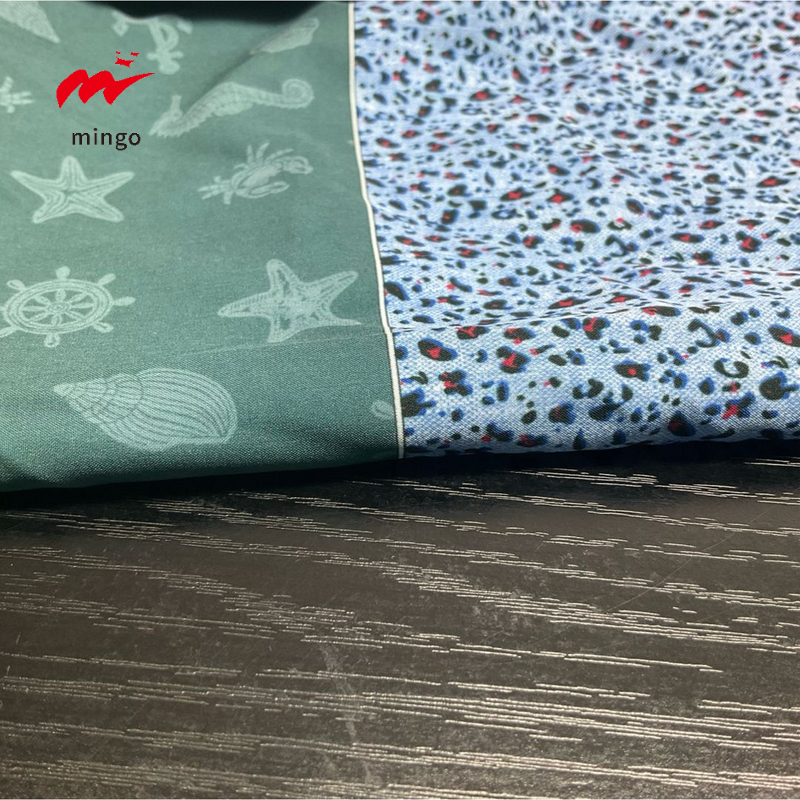 Custom polyester printed fabric,stretchy maple leaf flower liberty hawaiian digital printed fabric for apron clothing.