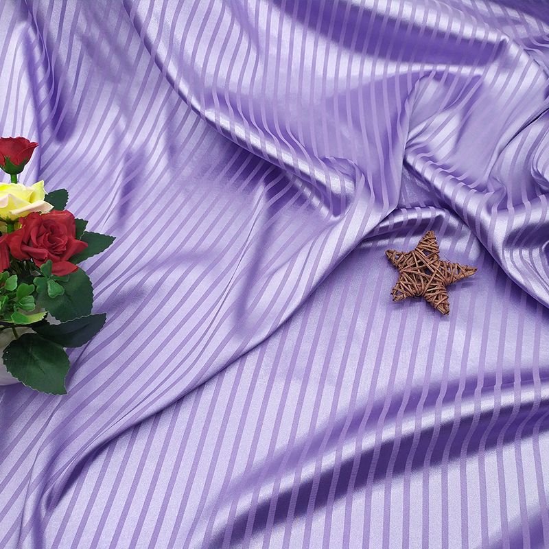 GOOD SALE CLOTHING FABRIC 100 POLYESTER FABRIC WHOLESALE JACQUARD SATIN FABRIC WITH STRIPE FOR DRESS