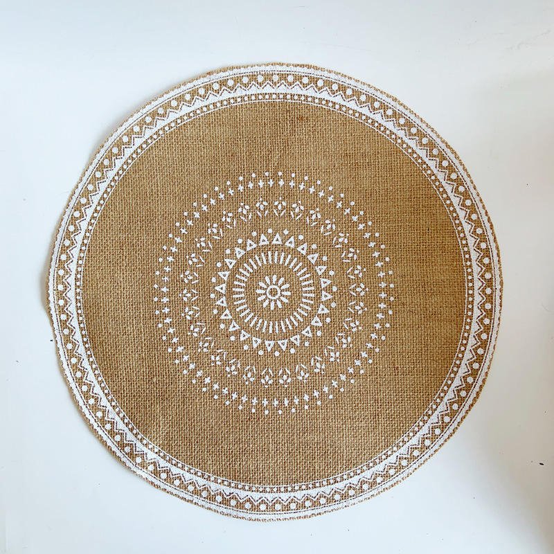 Jacquard Quilted Custom 100% Cotton Placemats Waterproof round Country Kitchen Napkin with Plaid Style for Weddings