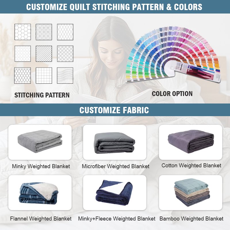 Factory Hot Sale Soft Bamboo Fabric cover cooling summer Weighted Blanket for with cooling for insomnia for adults therapy