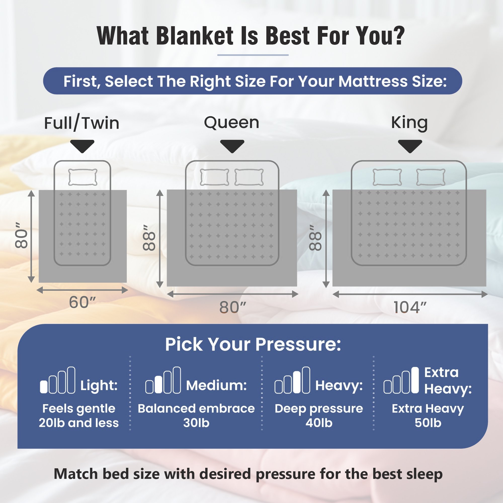 Factory Hot Sale Soft Bamboo Fabric cover cooling summer Weighted Blanket for with cooling for insomnia for adults therapy