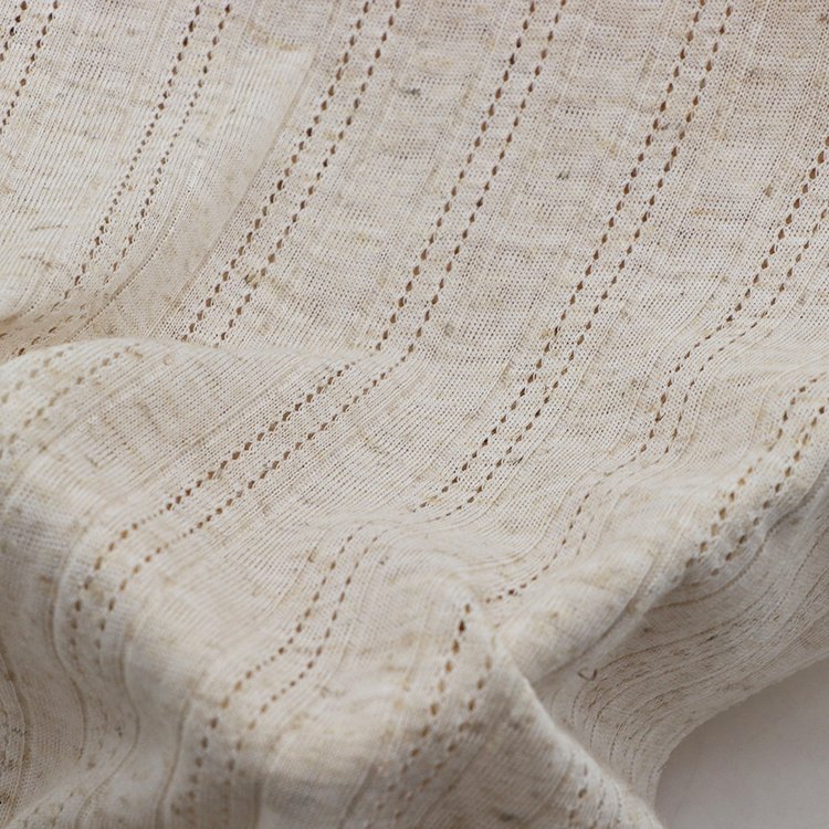 Cheap soft Knitted linen textile fabrics 3d jacquard Polyester linen pants fabric roll for apparel clothing