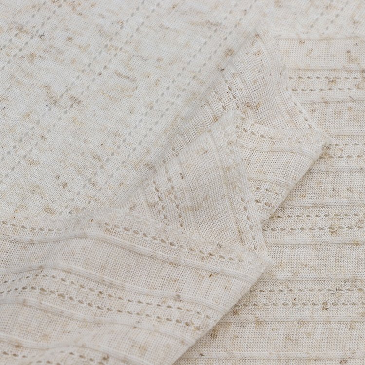 Cheap soft Knitted linen textile fabrics 3d jacquard Polyester linen pants fabric roll for apparel clothing
