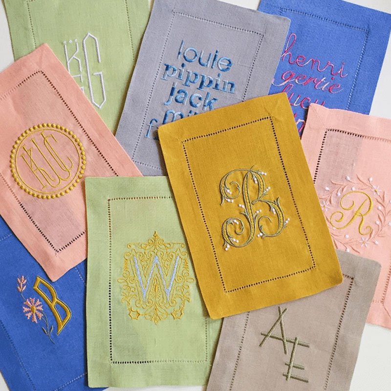 Factory Price Manufacturing Monogrammed Embroidered Napkins 100% Linen With Handmade Napkins cloth
