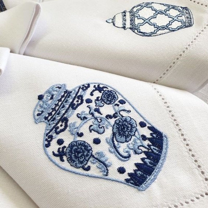 Factory Price Manufacturing Monogrammed Embroidered Napkins 100% Linen With Handmade Napkins cloth
