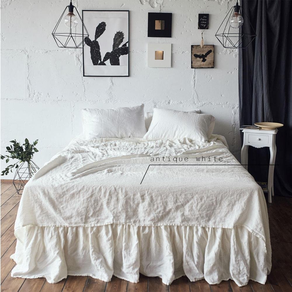 280cm Wide Width Plain Dyed French 100 Washed Pure Linen Fabric For Curtain Bedding Set